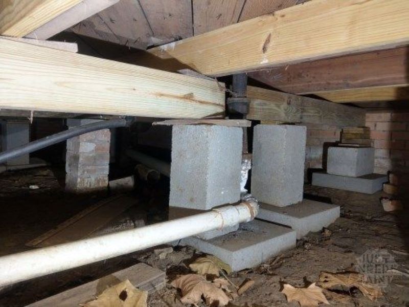 crawl space being repaired